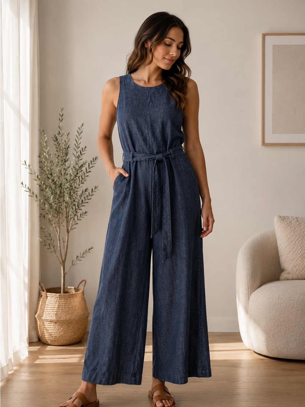 Banana Republic linen blend jumpsuit size 6